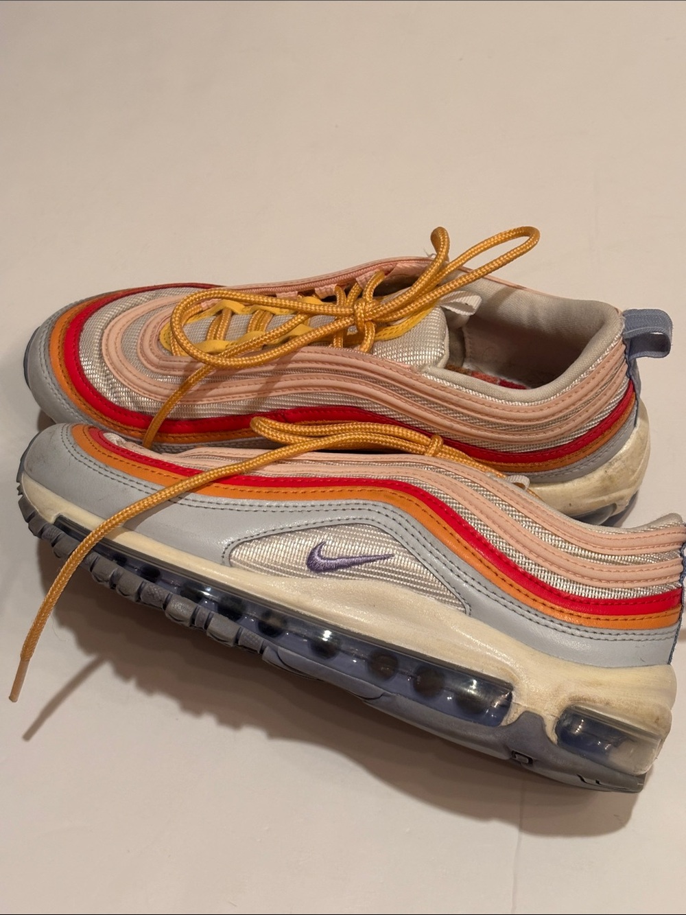 Nike Air Max 97 Sneakers Thistle football Pink, Red, Orange, Yellow, Blue, 7